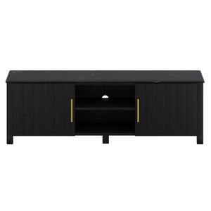 Worldwide Home Furnishings Camden-media Rustic Modern Cabinet With Marble Top And Aged Gold Handles For Stylish Organization Black,Black Solid Wood,Marble 506-844blk_Med