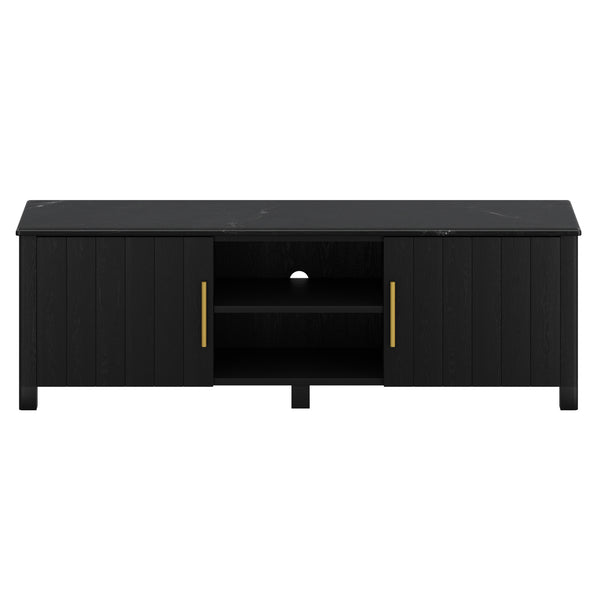 Worldwide Home Furnishings Camden-media Rustic Modern Cabinet With Marble Top And Aged Gold Handles For Stylish Organization Black,Black Solid Wood,Marble 506-844blk_Med