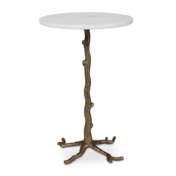 Uttermost Uttermost Calais Sculptural Branch Base Accent Table with Polished White Marble Top 50607