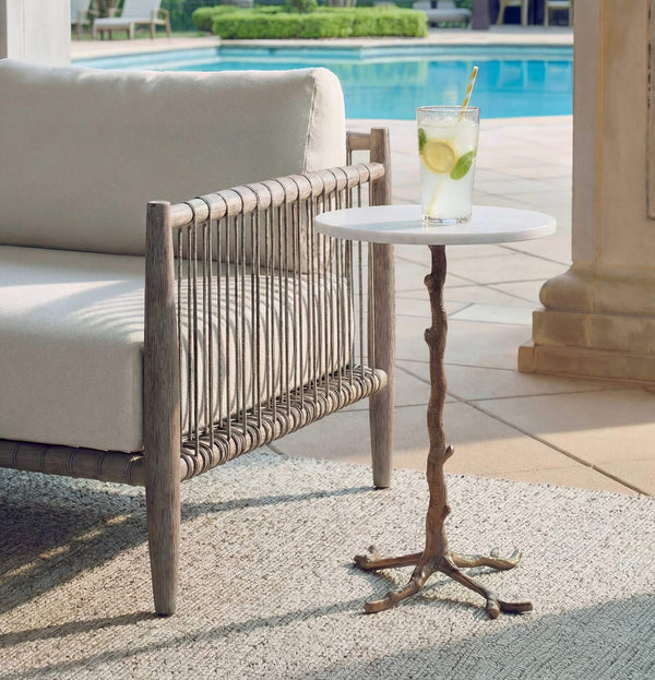 Uttermost Calais Sculptural Branch Base Accent Table with Polished White Marble Top