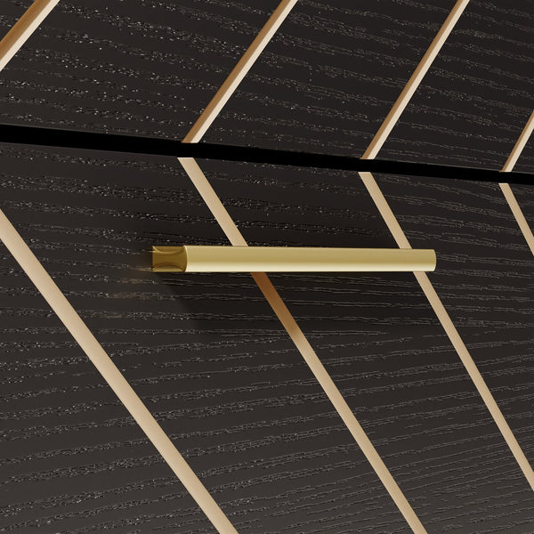 English Elm shoe cabinet Rustic Herringbone Flip Drawer Organizer — Narrow MDF Shoe Rack, Dust‑Proof, 50.1"x16.7" W2227P207764