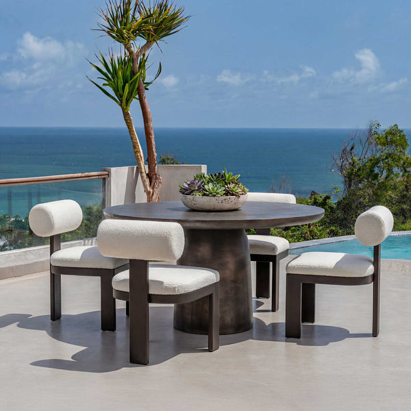Uttermost Madrone Cast Aluminum Bistro Table Bronze Finish Patio Dining Accent