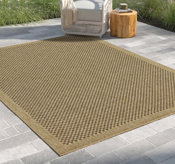 English Elm Earth Jute/Mocha 5'3" X 7'3" Versatile Indoor/Outdoor Area Rug - Durable, Easy-Care & Stylish! B186P198824