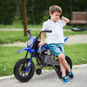 English Elm Qaba 12v Toddler Electric Motorcycle with Twist Throttle Rear Suspension Training Wheels W2225P249816