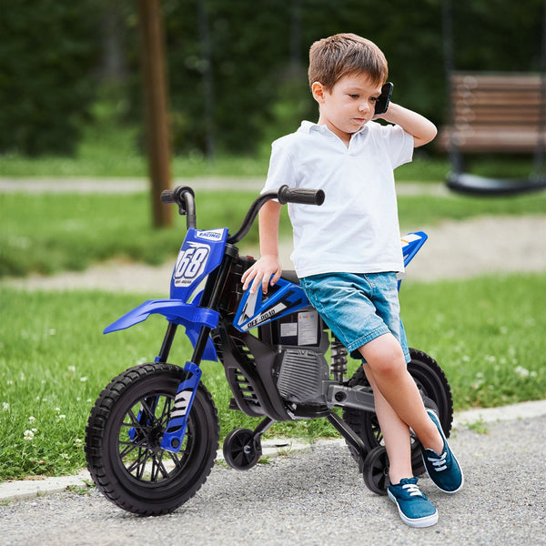 English Elm Qaba 12v Toddler Electric Motorcycle with Twist Throttle Rear Suspension Training Wheels W2225P249816