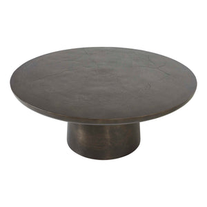 Uttermost Madrone Cast Aluminum Round Coffee Table with Golden Bronze Finish Patio Ready