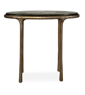 Uttermost Ata Oval Sculptural Accent End Table Cast Aluminum Base for Living Spaces