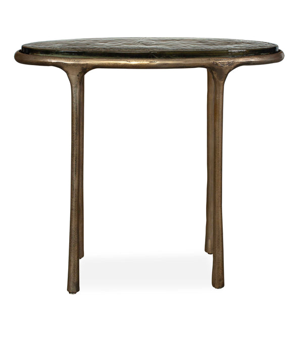 Uttermost Ata Oval Sculptural Accent End Table Cast Aluminum Base for Living Spaces