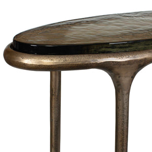 Uttermost Ata Oval Sculptural Accent End Table Cast Aluminum Base for Living Spaces
