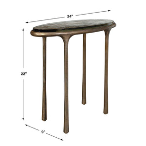 Uttermost Ata Oval Sculptural Accent End Table Cast Aluminum Base for Living Spaces