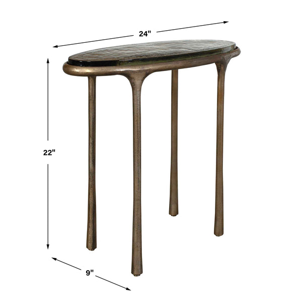 Uttermost Ata Oval Sculptural Accent End Table Cast Aluminum Base for Living Spaces