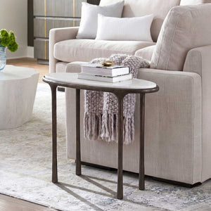 Uttermost Ata Oval Sculptural Accent End Table Cast Aluminum Base for Living Spaces
