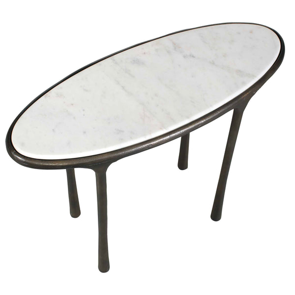 Uttermost Ata Oval Sculptural Accent End Table Cast Aluminum Base for Living Spaces