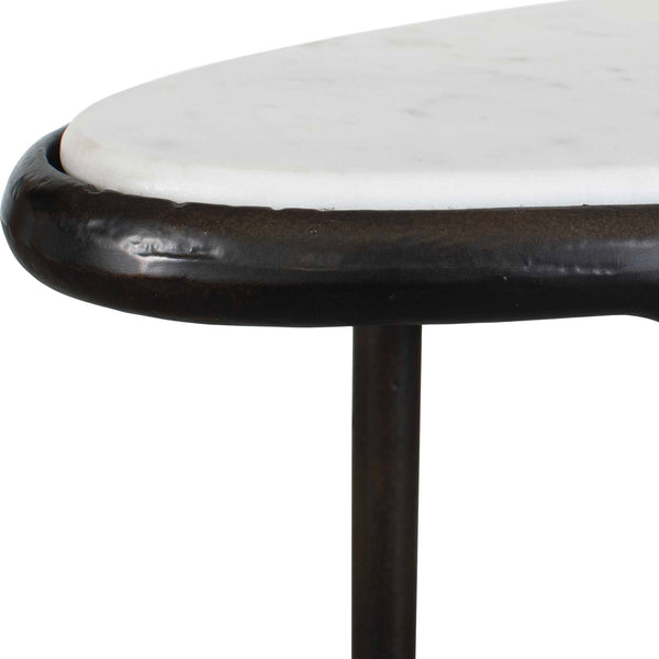 Uttermost Ata Oval Sculptural Accent End Table Cast Aluminum Base for Living Spaces