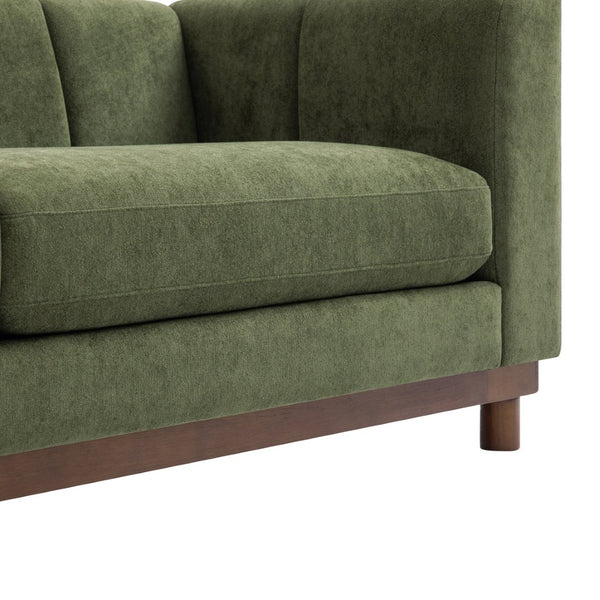 English Elm Modern Chenille Loveseat with Pocket Spring Support for Apartment Living Rooms Green N763S000070F