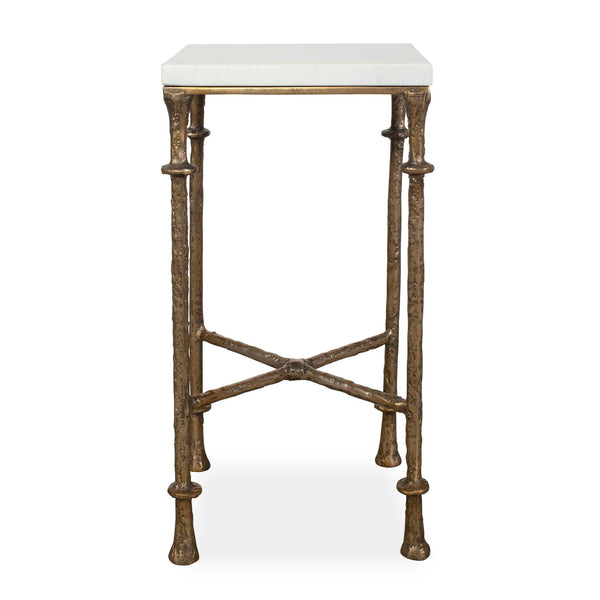 Uttermost Uttermost Penelope Genuine Marble Top Accent Table with Antique Brass Cast Base 50640