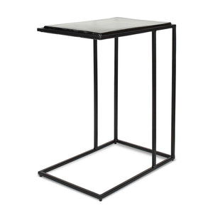 Uttermost Uttermost Mateo Cast Glass Pull up Accent Table with Sculptural Black Iron Base 50641