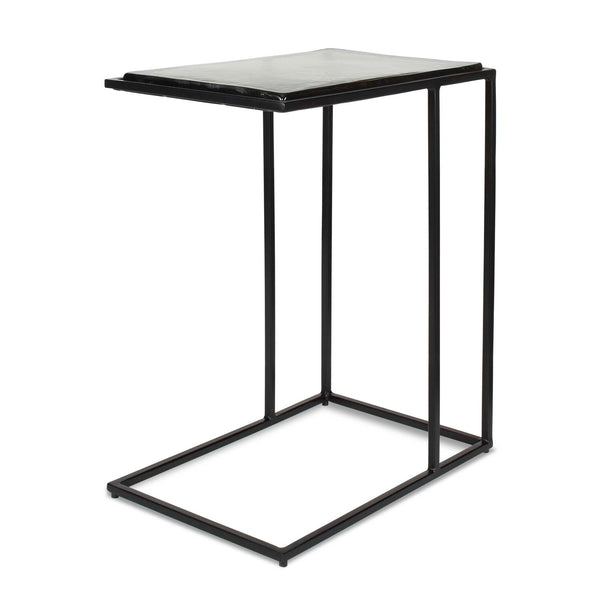 Uttermost Uttermost Mateo Cast Glass Pull up Accent Table with Sculptural Black Iron Base 50641