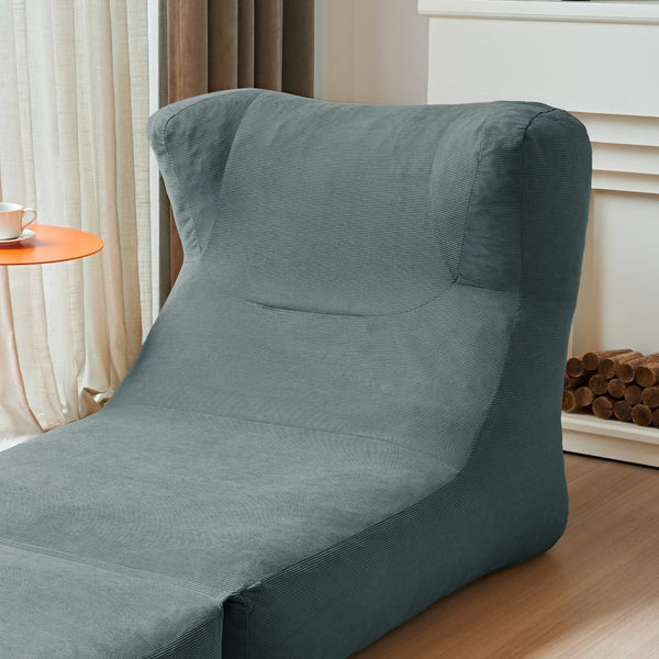 English Elm Cloud Corduroy Sleeper Chair Foldable High Density Foam Seat for Small Space Living Grey W1765P448641
