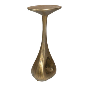 Uttermost Tolstoy Cast Aluminum Hourglass Accent Table with Antique Brass Finish