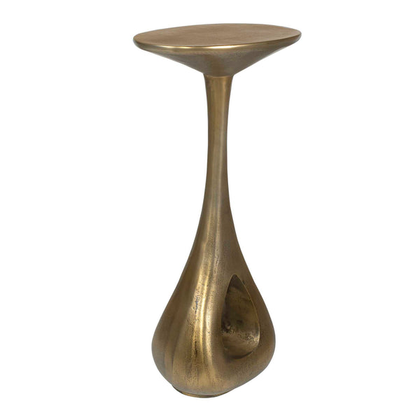 Uttermost Tolstoy Cast Aluminum Hourglass Accent Table with Antique Brass Finish