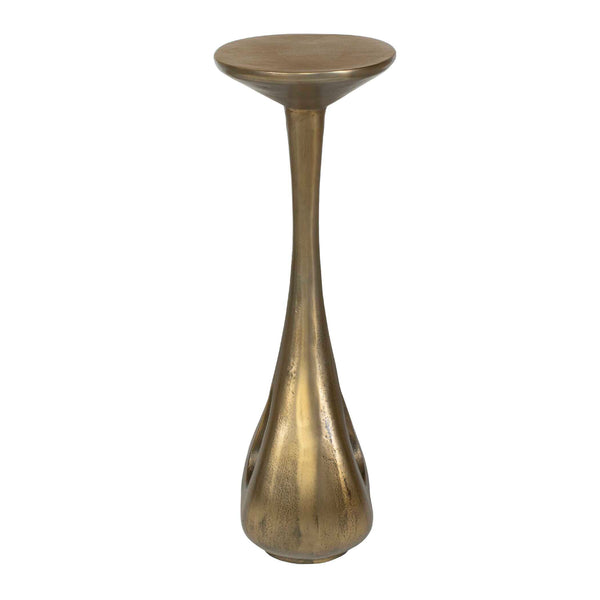 Uttermost Tolstoy Cast Aluminum Hourglass Accent Table with Antique Brass Finish