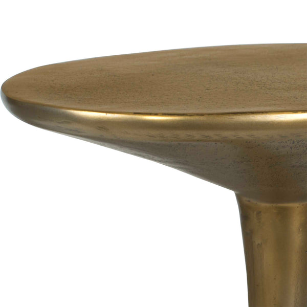 Uttermost Tolstoy Cast Aluminum Hourglass Accent Table with Antique Brass Finish