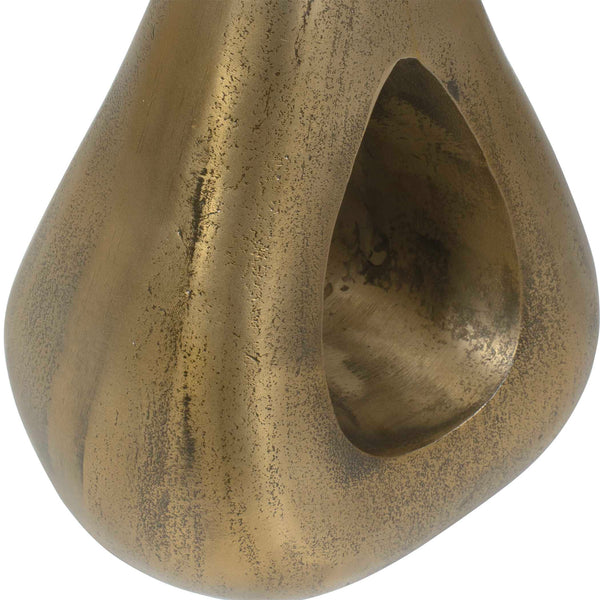 Uttermost Tolstoy Cast Aluminum Hourglass Accent Table with Antique Brass Finish