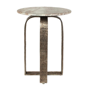 Uttermost Warner Marble Top Cast Aluminum Side Table for Patios and Living Rooms
