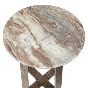 Uttermost Warner Marble Top Cast Aluminum Side Table for Patios and Living Rooms