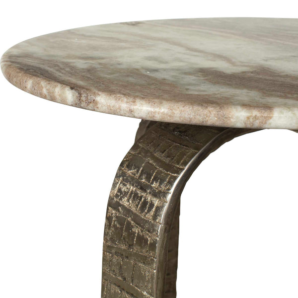 Uttermost Warner Marble Top Cast Aluminum Side Table for Patios and Living Rooms
