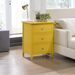 English Elm Modern Yellow Nightstand Durable Particle Board 25"H x19"W x15"D Bright Modern Accent, No Assembly Needed B078107967