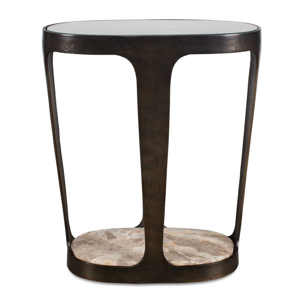 Uttermost Uttermost Coronado Sculptural Bronze Glass and Marble Living Room Accent Table 50645
