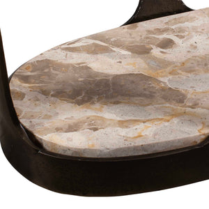 Uttermost Coronado Sculptural Bronze Glass and Marble Living Room Accent Table