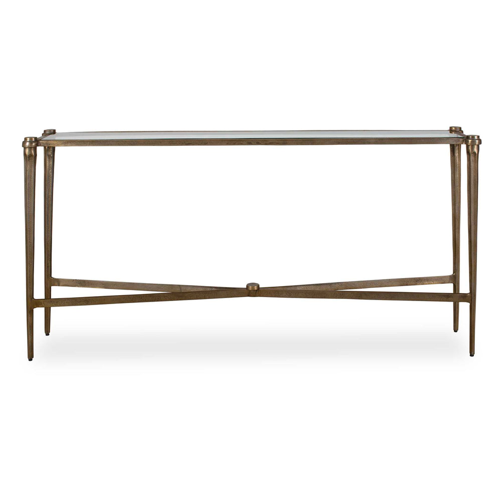 Uttermost Uttermost Amara Cast Aluminum Console with Antique Brass Finish and Carved Tapered Legs 50646