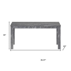 HomeRoots 35" Solid Wood Dining Table - Rustic Pine Centerpiece for Stylish Gatherings & Family Meals Grey 506619