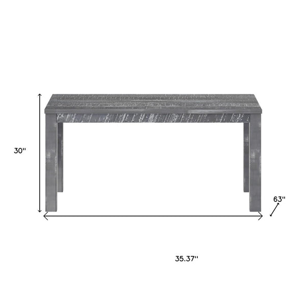 HomeRoots 35" Solid Wood Dining Table - Rustic Pine Centerpiece for Stylish Gatherings & Family Meals Grey 506619