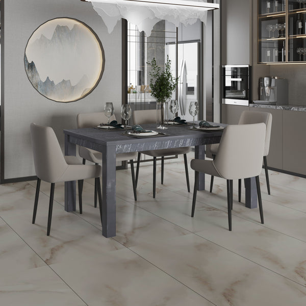 Homeroots 35" Gray Solid Wood Dining Table Grey  506619