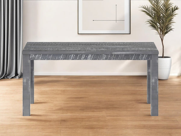 HomeRoots 35" Solid Wood Dining Table - Rustic Pine Centerpiece for Stylish Gatherings & Family Meals Grey 506619