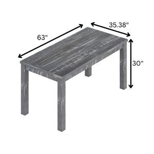 HomeRoots 35" Solid Wood Dining Table - Rustic Pine Centerpiece for Stylish Gatherings & Family Meals Grey 506619