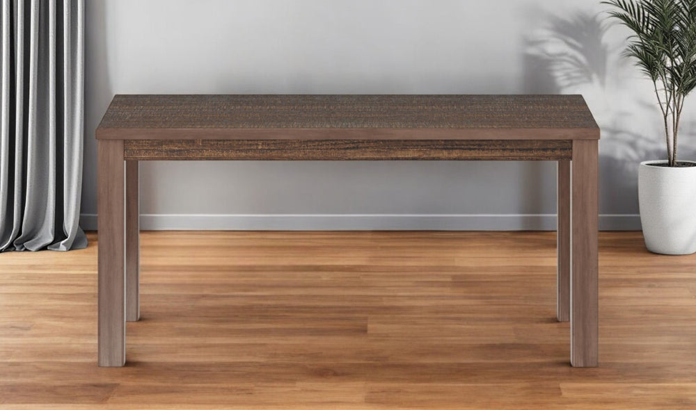 HomeRoots 35" Espresso Solid Wood Dining Table - Rustic Charm for 8, Durable Pine, Weathered Finish, Versatile Design 506620