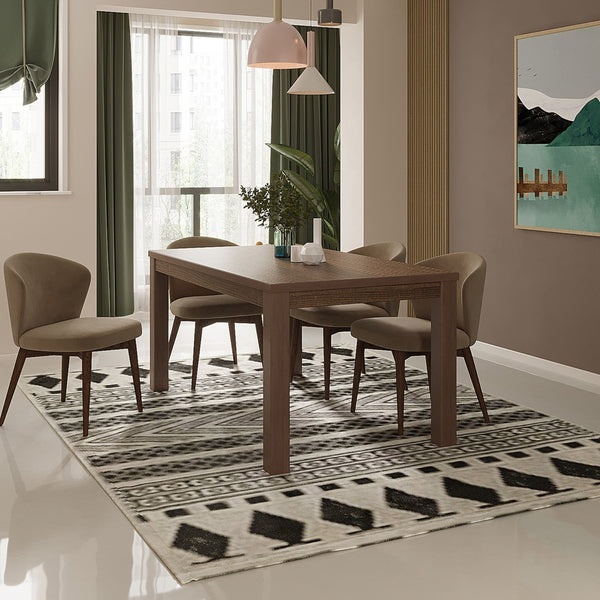HomeRoots 35" Espresso Solid Wood Dining Table - Rustic Charm for 8, Durable Pine, Weathered Finish, Versatile Design 506620