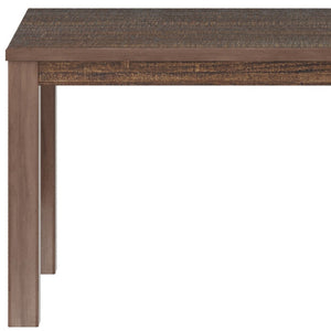 HomeRoots 35" Espresso Solid Wood Dining Table - Rustic Charm for 8, Durable Pine, Weathered Finish, Versatile Design 506620