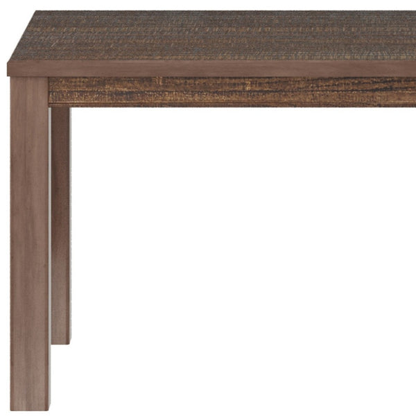 HomeRoots 35" Espresso Solid Wood Dining Table - Rustic Charm for 8, Durable Pine, Weathered Finish, Versatile Design 506620