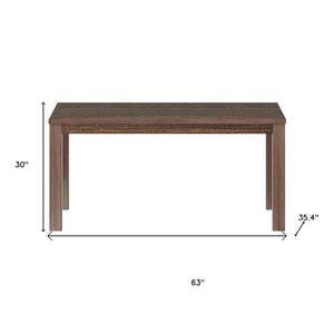 HomeRoots 35" Espresso Solid Wood Dining Table - Rustic Charm for 8, Durable Pine, Weathered Finish, Versatile Design 506620