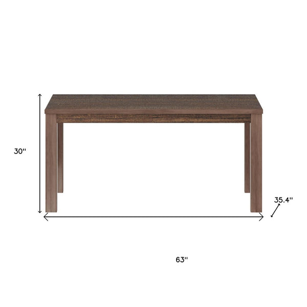 HomeRoots 35" Espresso Solid Wood Dining Table - Rustic Charm for 8, Durable Pine, Weathered Finish, Versatile Design 506620