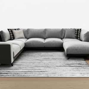 HomeRoots 5' Grey Abstract Area Rug - Modern Turkish Design for Living Rooms, Bedrooms & Dining Areas 8' X 10' 506625