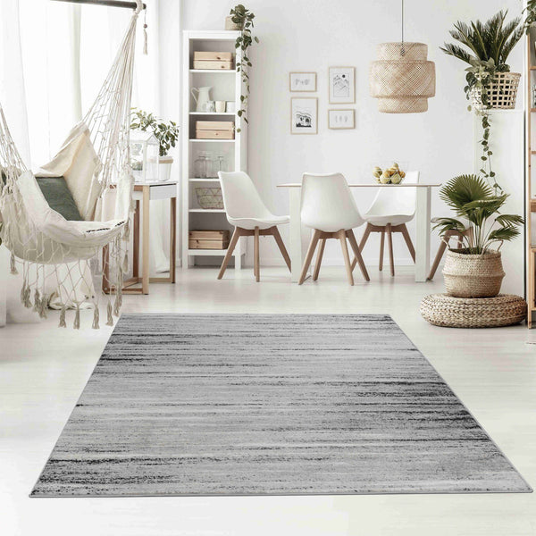 Homeroots 8' X 11' Grey Abstract Area Rug  Polypropylene 506625