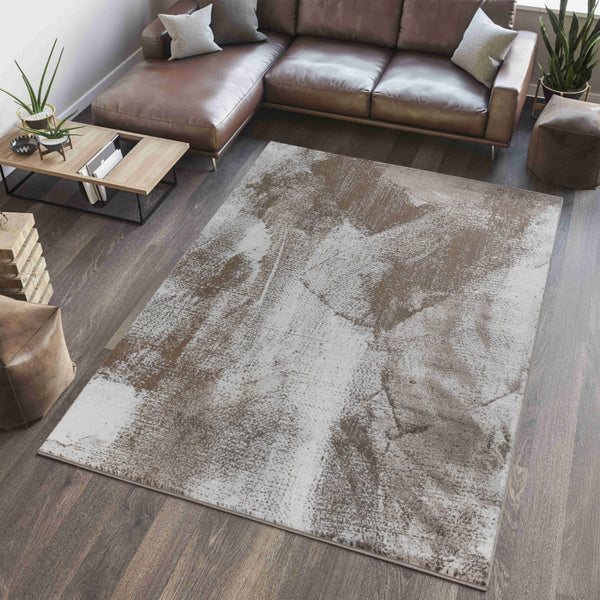 Homeroots 7' X 10' Brown Abstract Area Rug  Polypropylene 506628