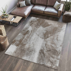 HomeRoots 5' Brown Abstract Area Rug - Modern Design for Living Rooms, Bedrooms & Offices, Durable & Stylish 8' X 10' 506629
